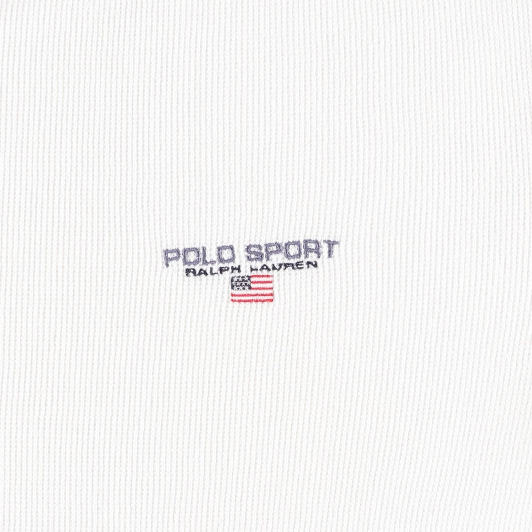 Ralph Lauren POLO SPORT Short-Sleeve T-Shirt with One-Point Logo, Men's Size L (approx.) cotton white type Vintage Second Hand