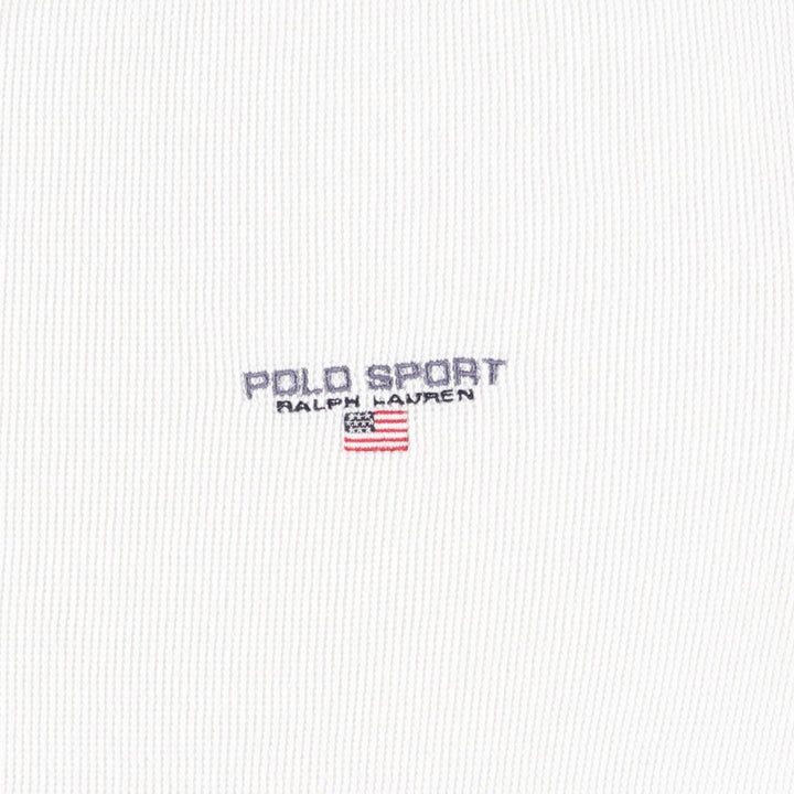 Ralph Lauren POLO SPORT Short-Sleeve T-Shirt with One-Point Logo, Men's Size L (approx.) cotton white type Vintage Second Hand