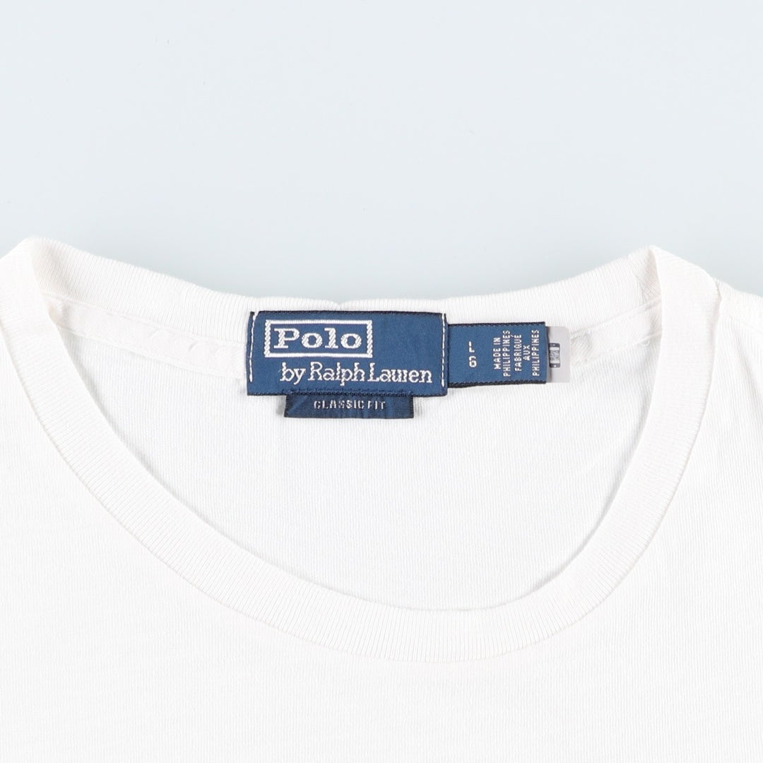 Ralph Lauren POLO by Ralph Lauren CLASSIC FIT Short-Sleeve Printed T-Shirt, Men's Size L (approx.) cotton white type Vintage Second Hand