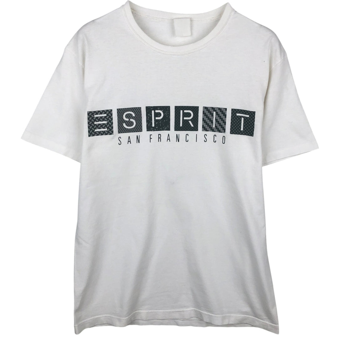 ~90'S Esprit Short-Sleeve Logo T-Shirt, Men's Size S (Equivalent), Vintage unclear white type Vintage Second Hand