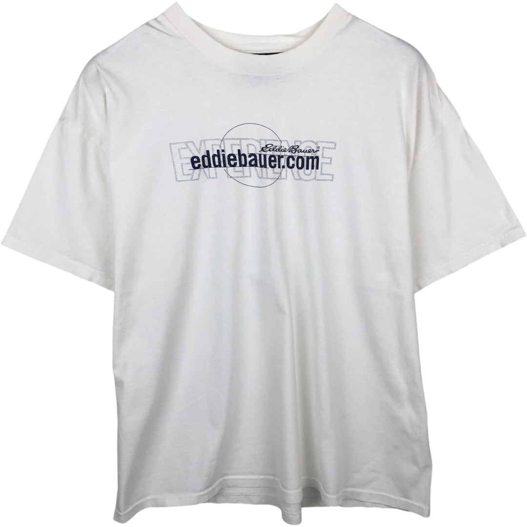 Eddie Bauer Short-Sleeve Printed T-Shirt, Men's Size XL (approx.) cotton white type Vintage Second Hand