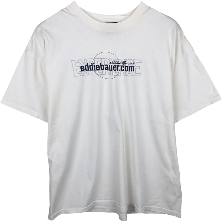 Eddie Bauer Short-Sleeve Printed T-Shirt, Men's Size XL (approx.) cotton white type Vintage Second Hand