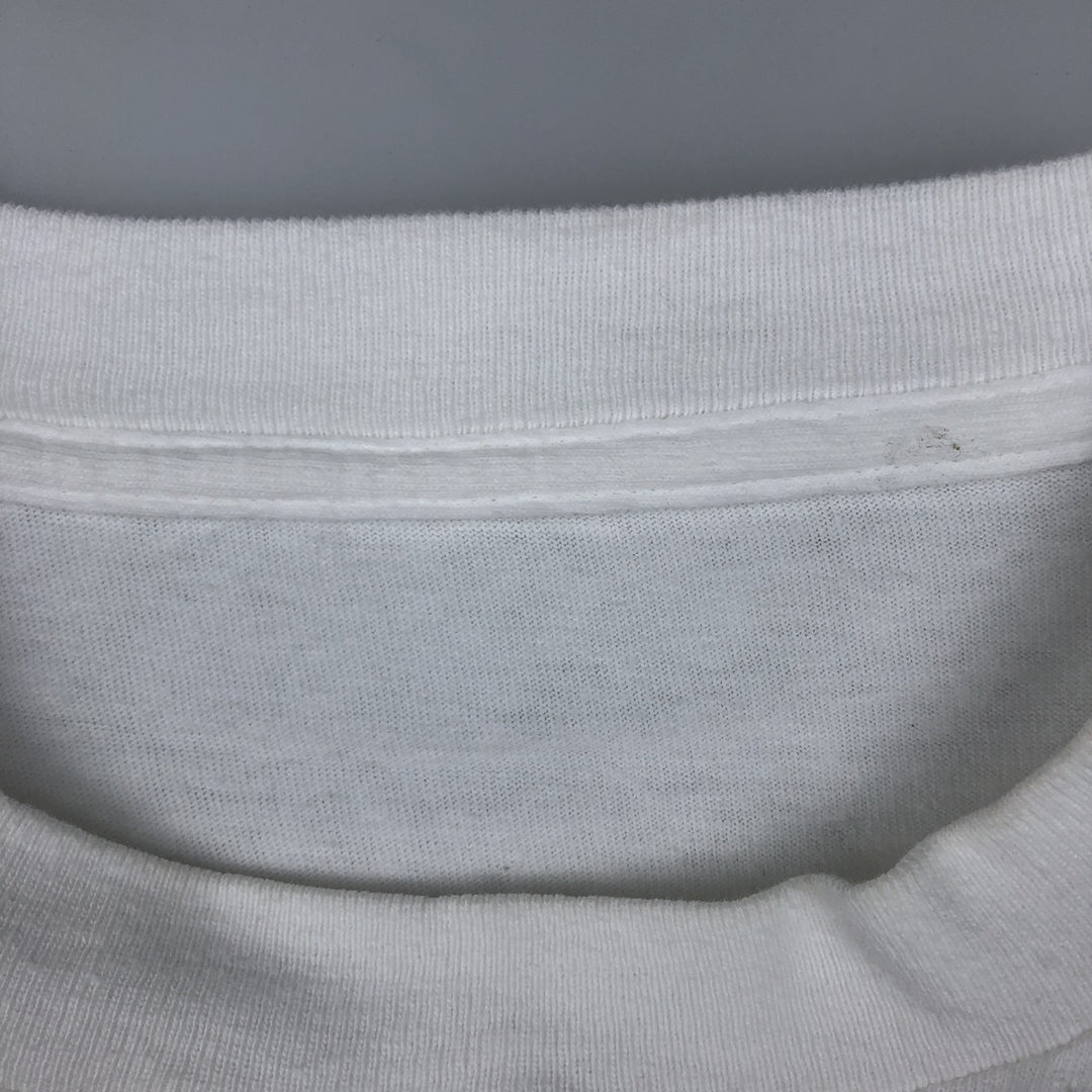 80'S style printed T-shirt, men's size XL. unclear white type Vintage Second Hand
