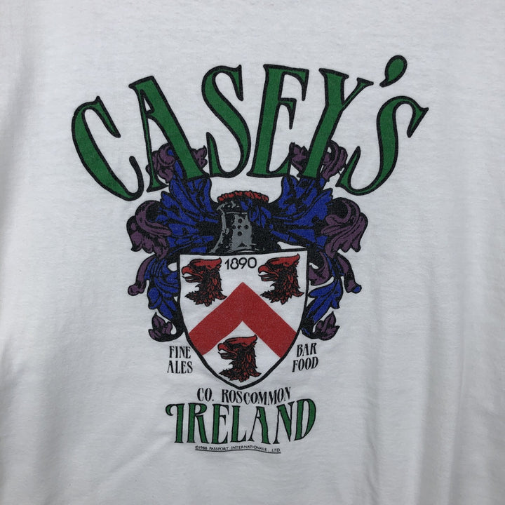 80'S style printed T-shirt, men's size XL. unclear white type Vintage Second Hand