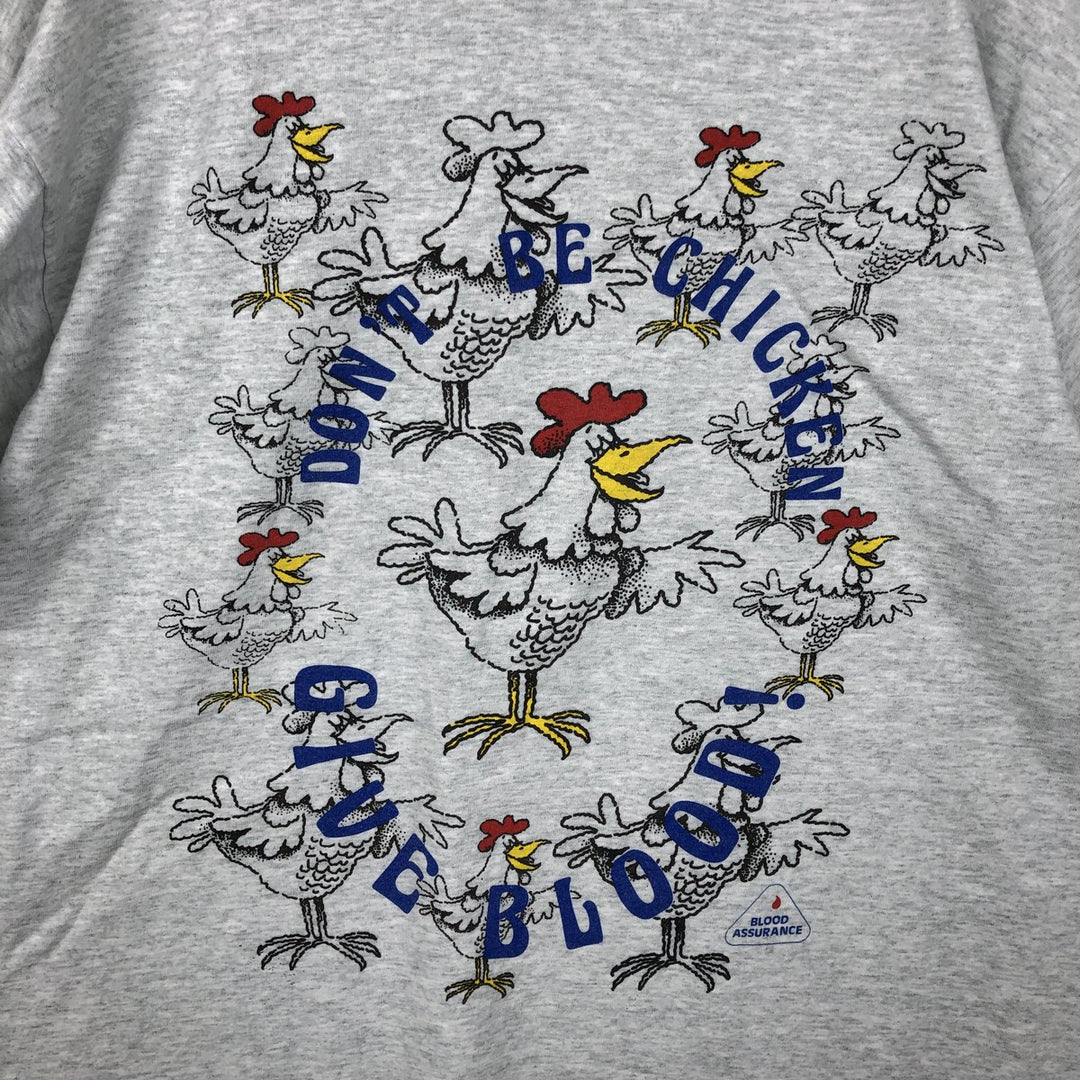 90'S Fruit of the Loom printed T-shirt, made in the USA, men's XL size, vintage cotton gray type Vintage Second Hand