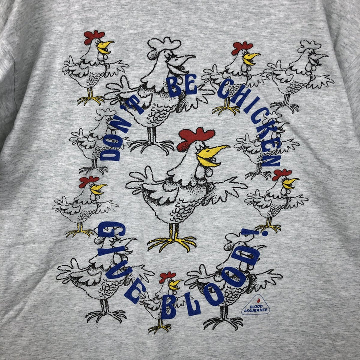 90'S Fruit of the Loom printed T-shirt, made in the USA, men's XL size, vintage cotton gray type Vintage Second Hand