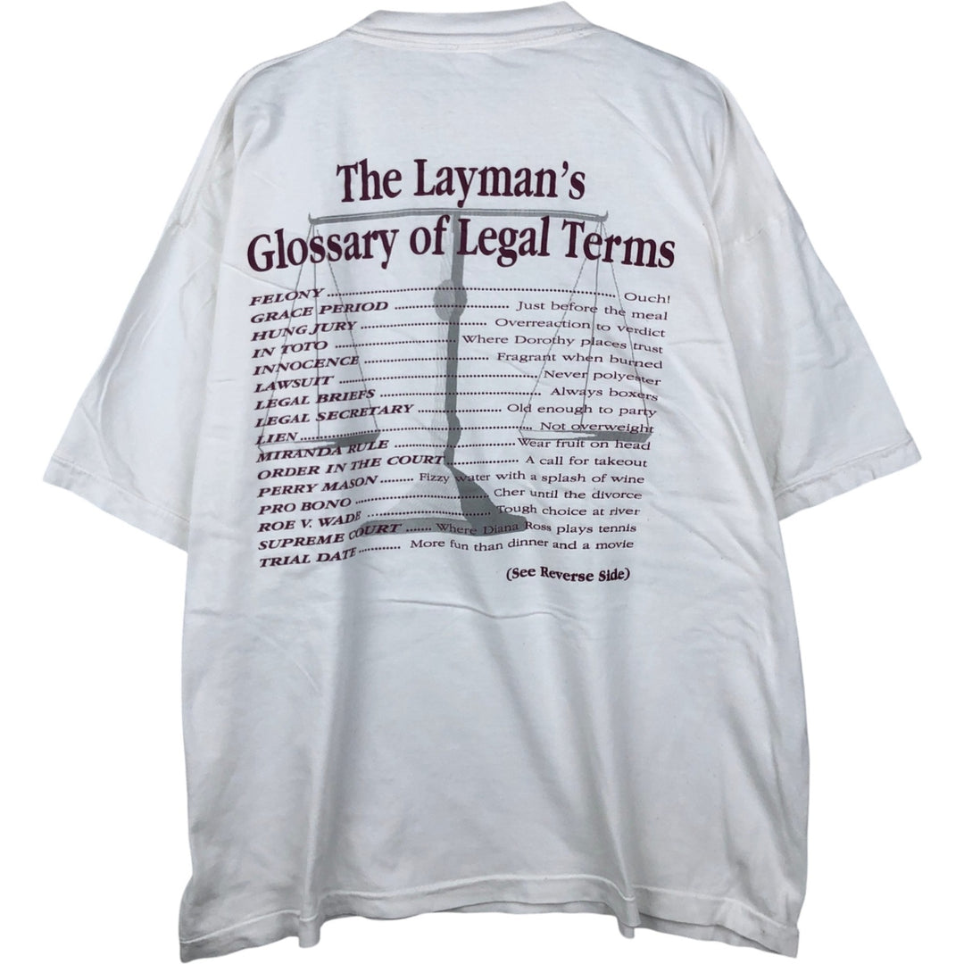 Printed T-shirt, men's size XL unclear white type Vintage Second Hand