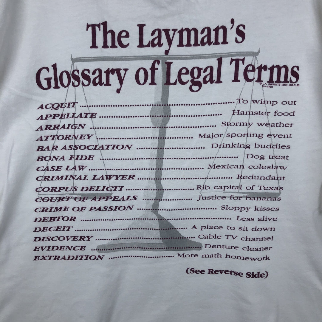 Printed T-shirt, men's size XL unclear white type Vintage Second Hand