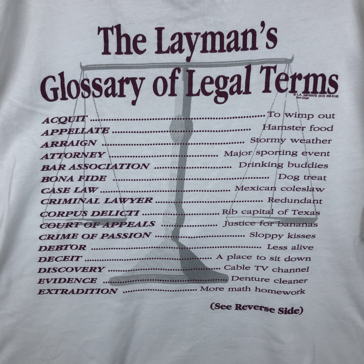 Printed T-shirt, men's size XL unclear white type Vintage Second Hand