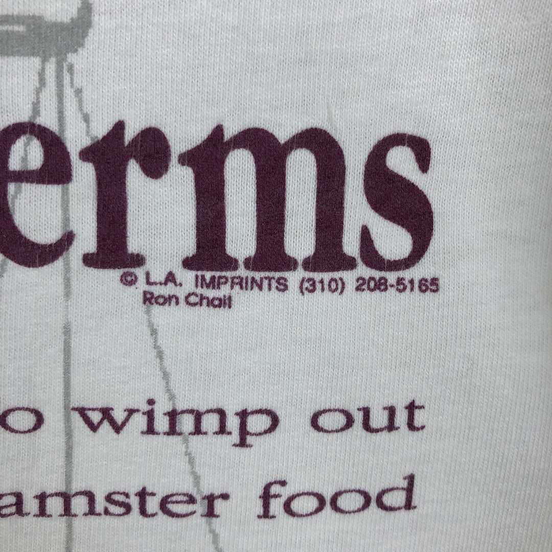 Printed T-shirt, men's size XL unclear white type Vintage Second Hand