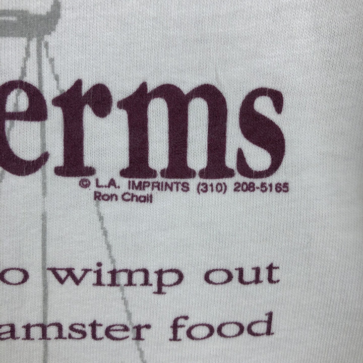 Printed T-shirt, men's size XL unclear white type Vintage Second Hand