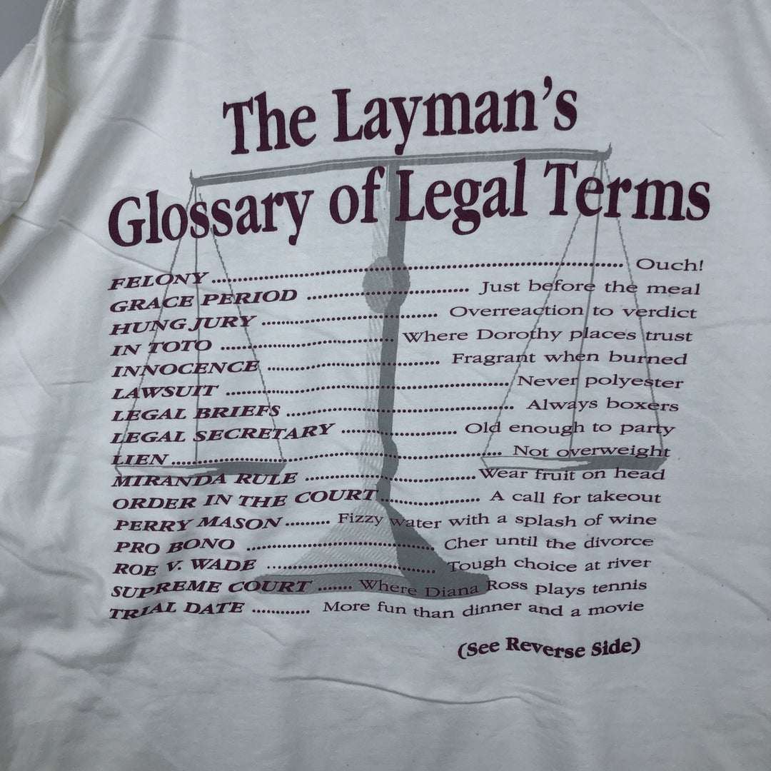 Printed T-shirt, men's size XL unclear white type Vintage Second Hand