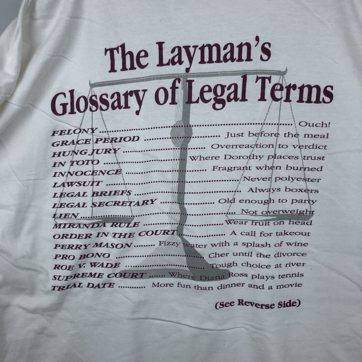 Printed T-shirt, men's size XL unclear white type Vintage Second Hand