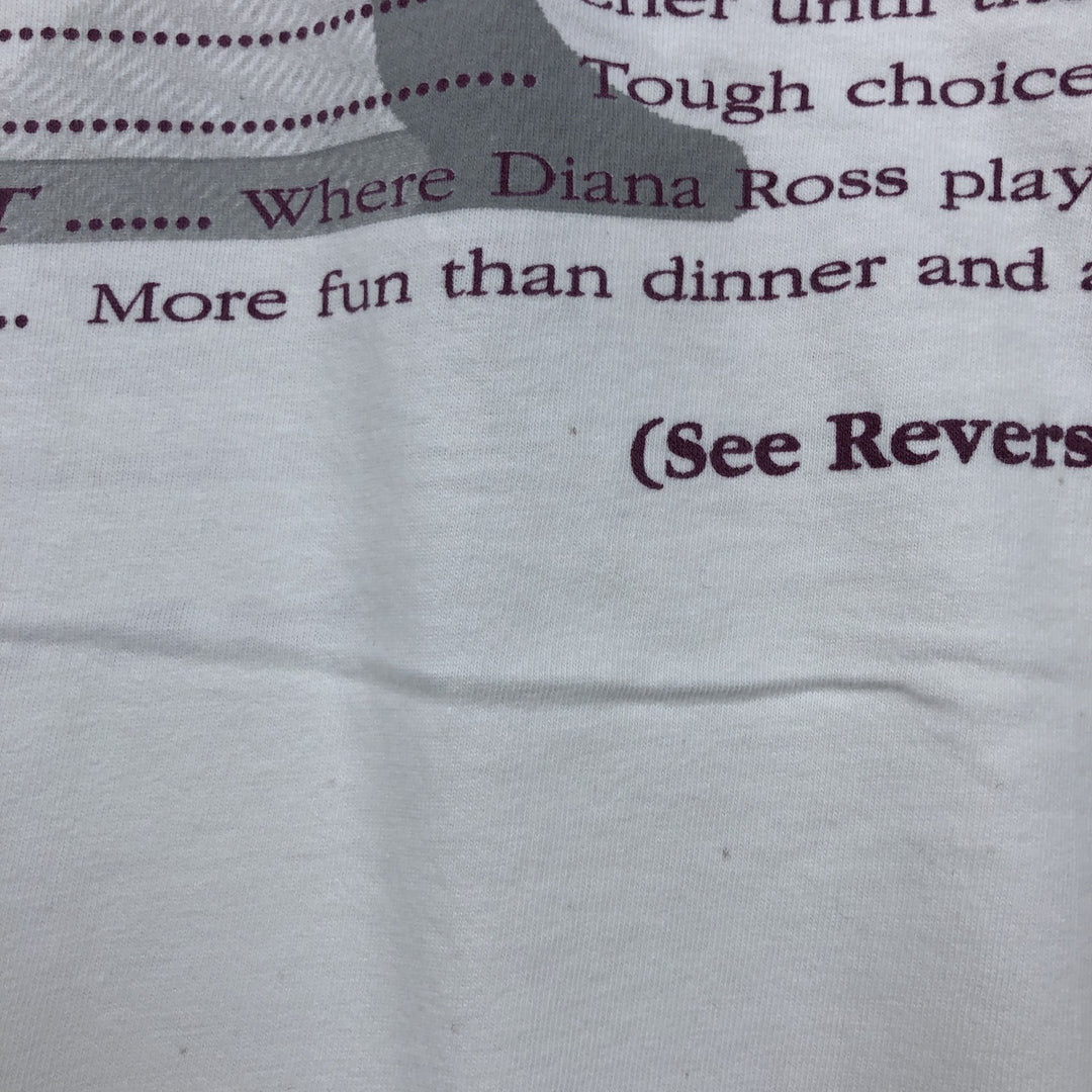 Printed T-shirt, men's size XL unclear white type Vintage Second Hand
