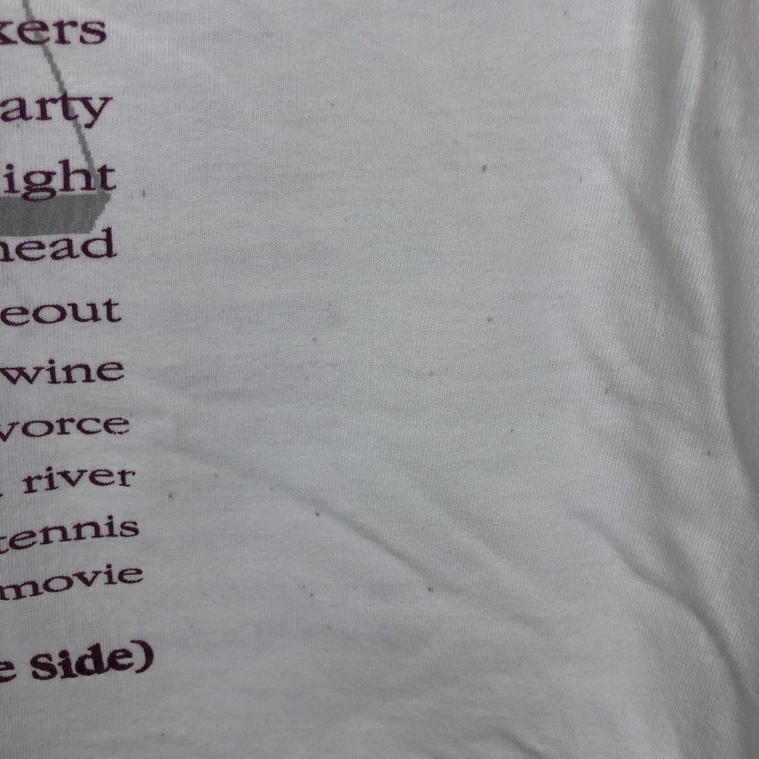 Printed T-shirt, men's size XL unclear white type Vintage Second Hand