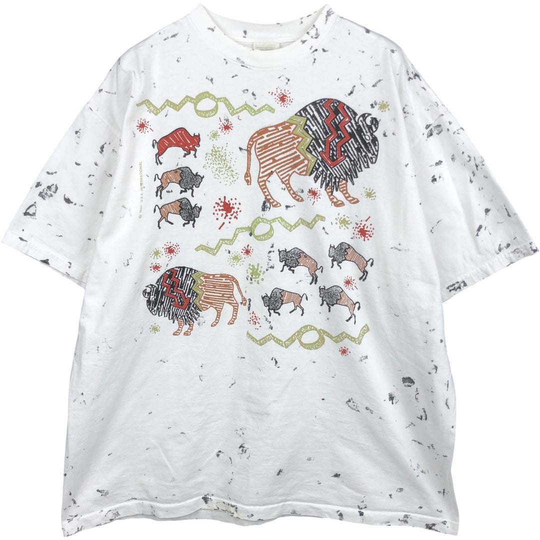 90'S WAY OUT WEST Print T-Shirt, Made in USA, Men's XL equivalent, Vintage cotton white type Vintage Second Hand