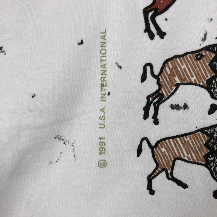 90'S WAY OUT WEST Print T-Shirt, Made in USA, Men's XL equivalent, Vintage cotton white type Vintage Second Hand