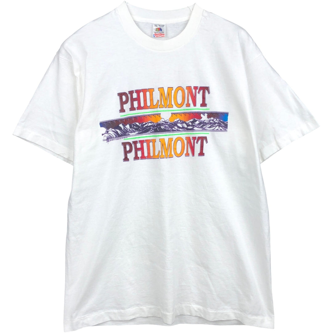Fruit of the Loom Print T-Shirt, Made in USA, Men's XL cotton white type Vintage Second Hand
