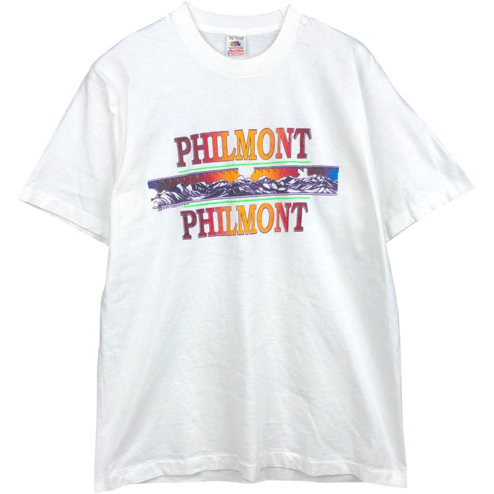 Fruit of the Loom Print T-Shirt, Made in USA, Men's XL cotton white type Vintage Second Hand