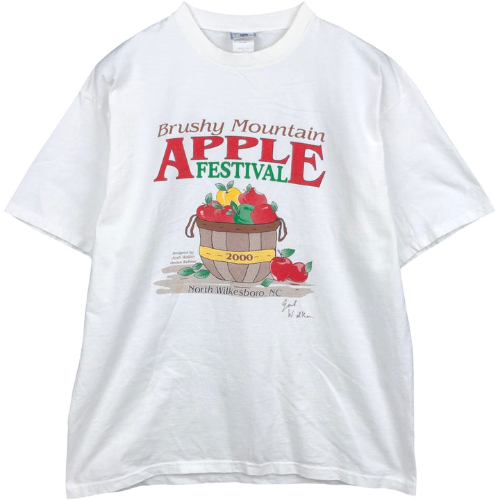 90'S Lee Print T-Shirt, Made in USA, Men's XL equivalent, Vintage cotton white type Vintage Second Hand