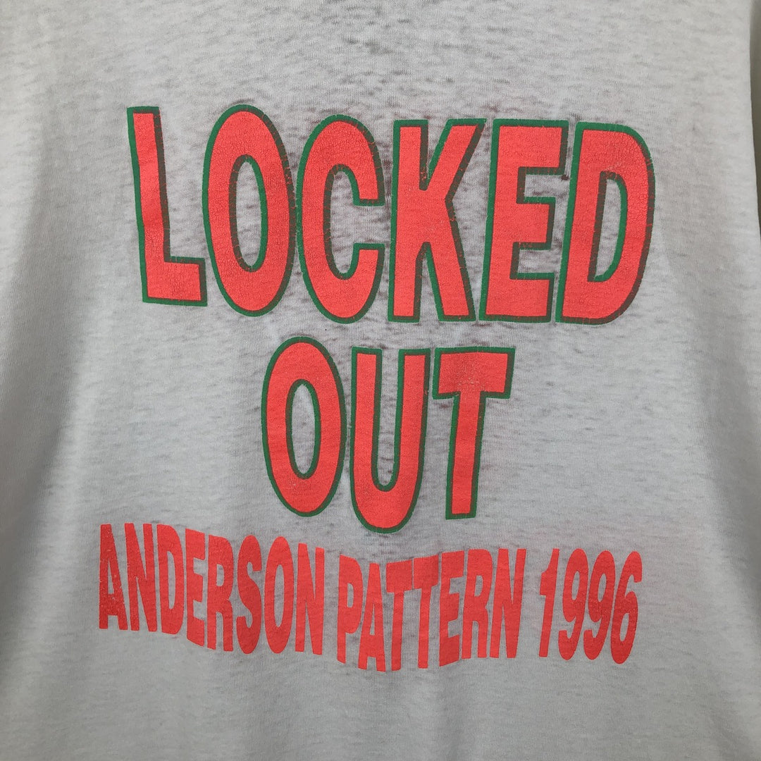 90'S Fruit of the Loom Best Printed T-shirt, Made in USA, Men's L size, Vintage cotton white type Vintage Second Hand