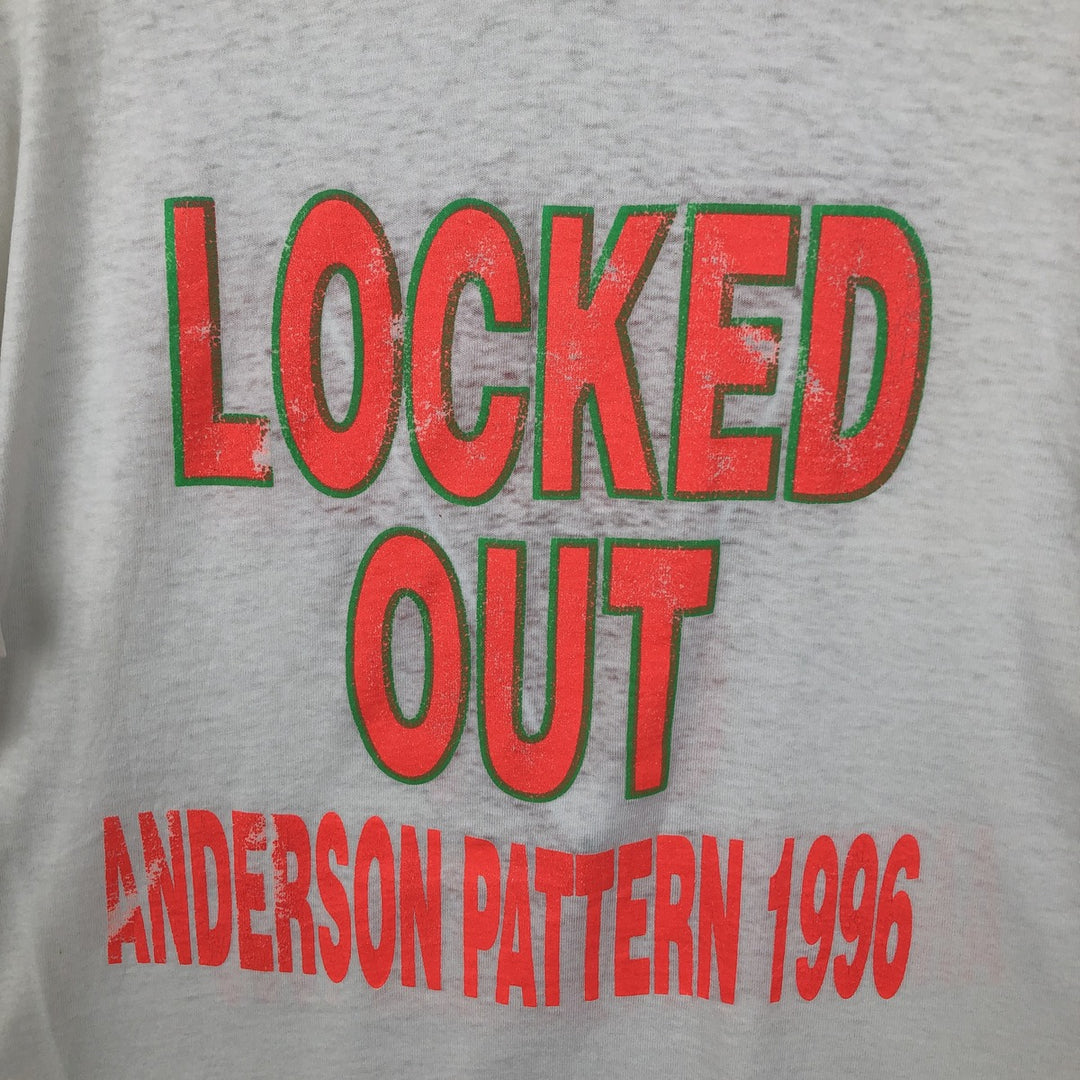 90'S Fruit of the Loom Best Printed T-shirt, Made in USA, Men's L size, Vintage cotton white type Vintage Second Hand