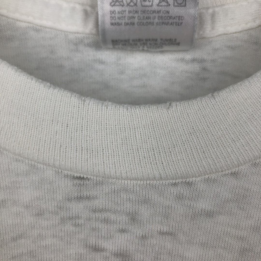 90'S Fruit of the Loom Best Printed T-shirt, Made in USA, Men's L size, Vintage cotton white type Vintage Second Hand