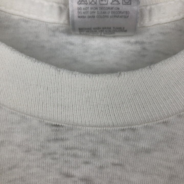 90'S Fruit of the Loom Best Printed T-shirt, Made in USA, Men's L size, Vintage cotton white type Vintage Second Hand