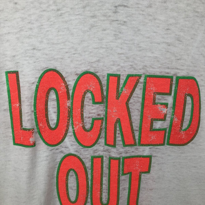90'S Fruit of the Loom Best Printed T-shirt, Made in USA, Men's L size, Vintage cotton white type Vintage Second Hand