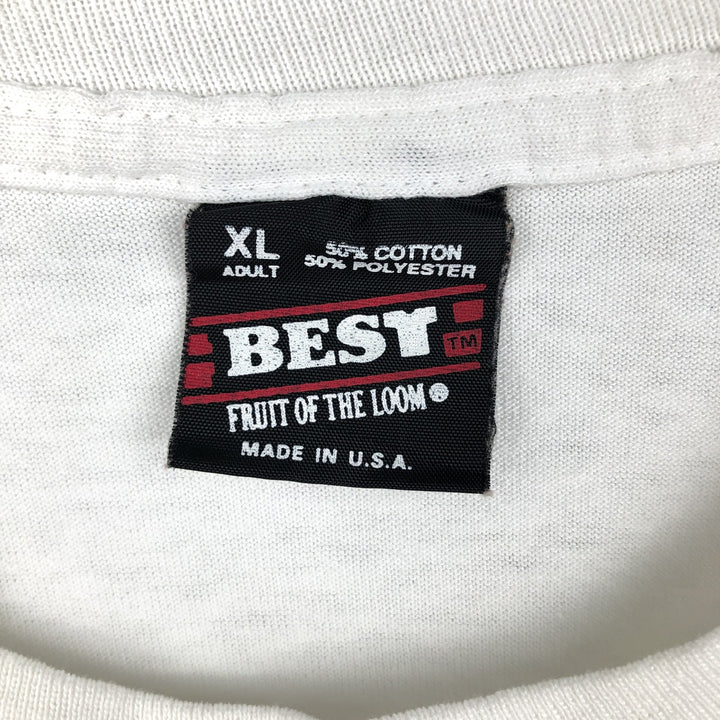 90'S Fruit of the Loom Best Printed T-shirt, Made in USA, Men's XL, Vintage cotton white type Vintage Second Hand