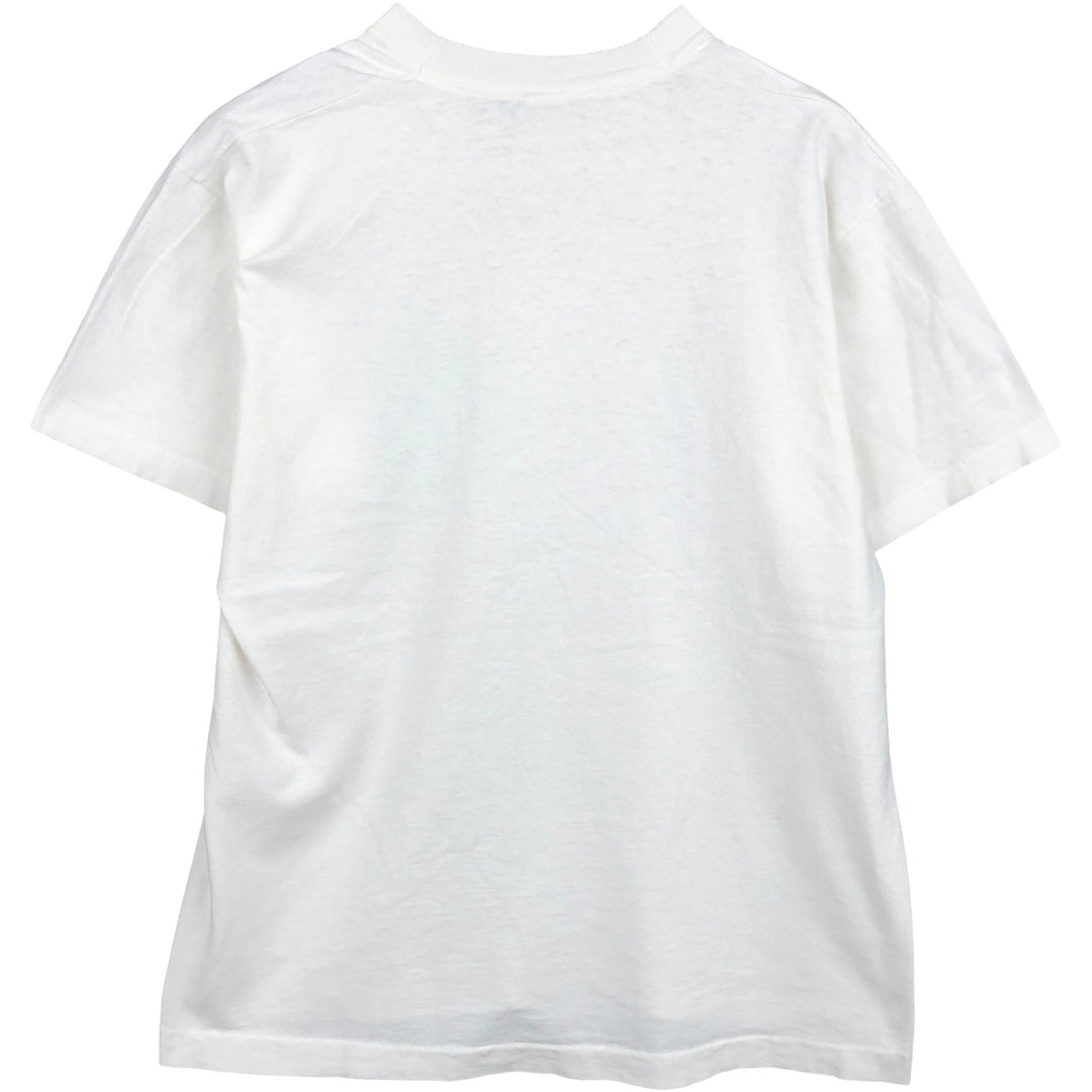 90'S Fruit of the Loom printed T-shirt, made in the USA, men's size L, vintage cotton white type Vintage Second Hand