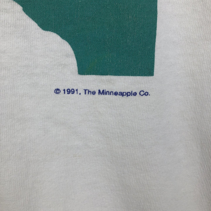90'S Fruit of the Loom printed T-shirt, made in the USA, men's size L, vintage cotton white type Vintage Second Hand