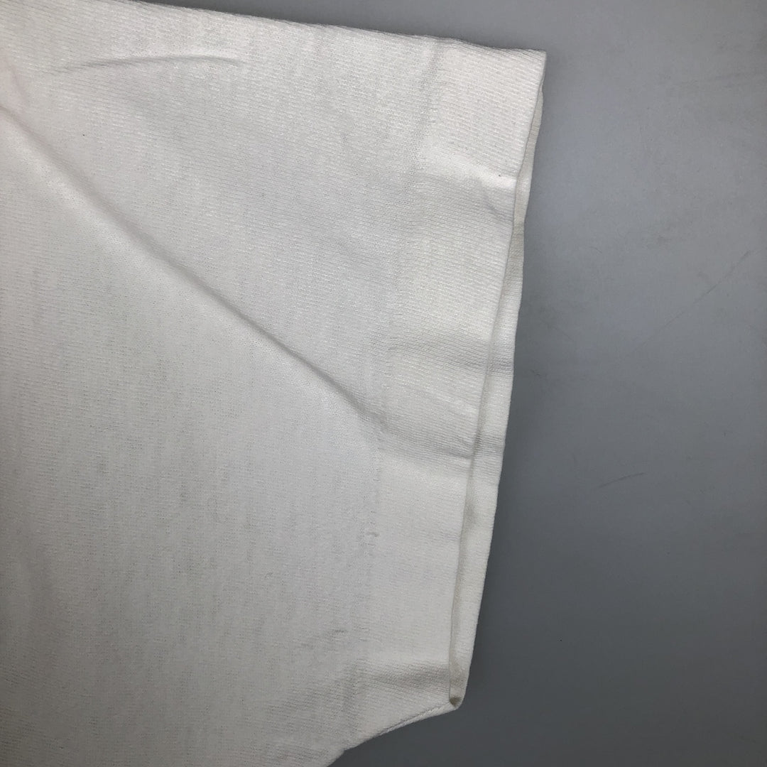 90'S Fruit of the Loom printed T-shirt, made in the USA, men's size L, vintage cotton white type Vintage Second Hand