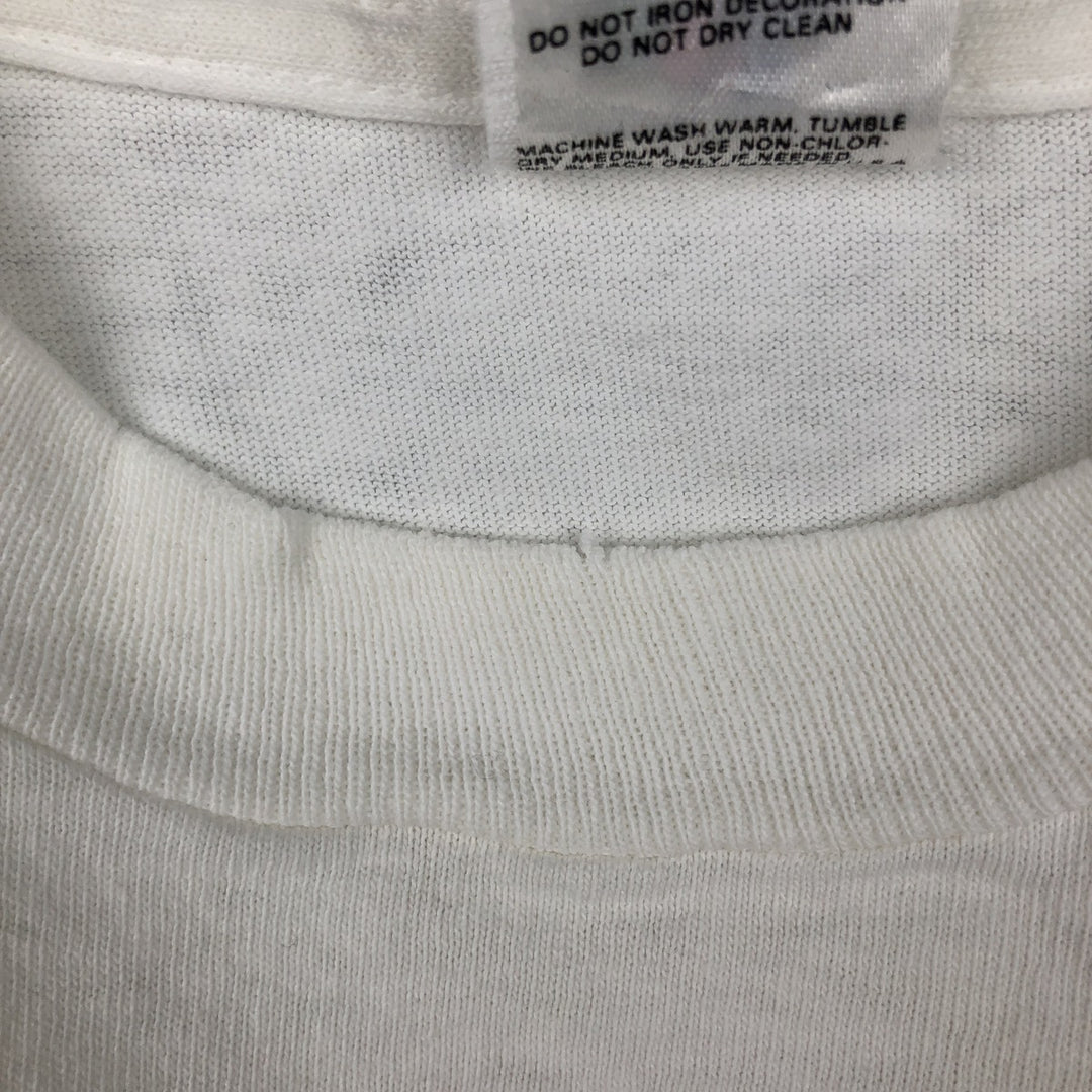 90'S Fruit of the Loom printed T-shirt, made in the USA, men's size L, vintage cotton white type Vintage Second Hand