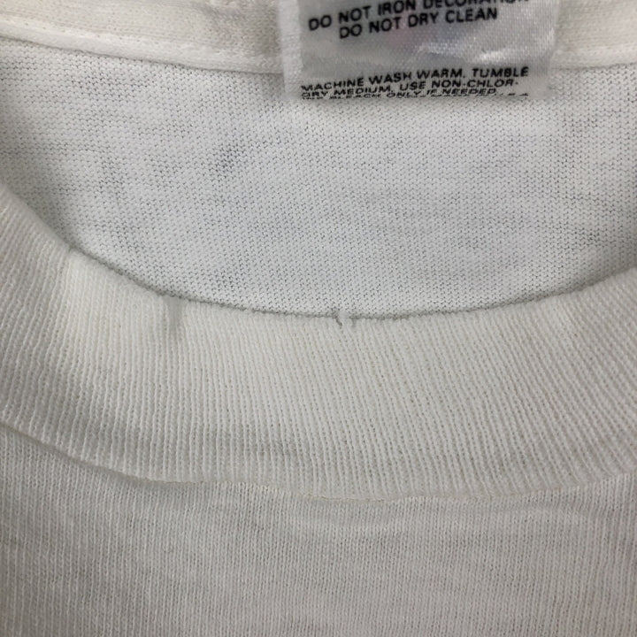 90'S Fruit of the Loom printed T-shirt, made in the USA, men's size L, vintage cotton white type Vintage Second Hand