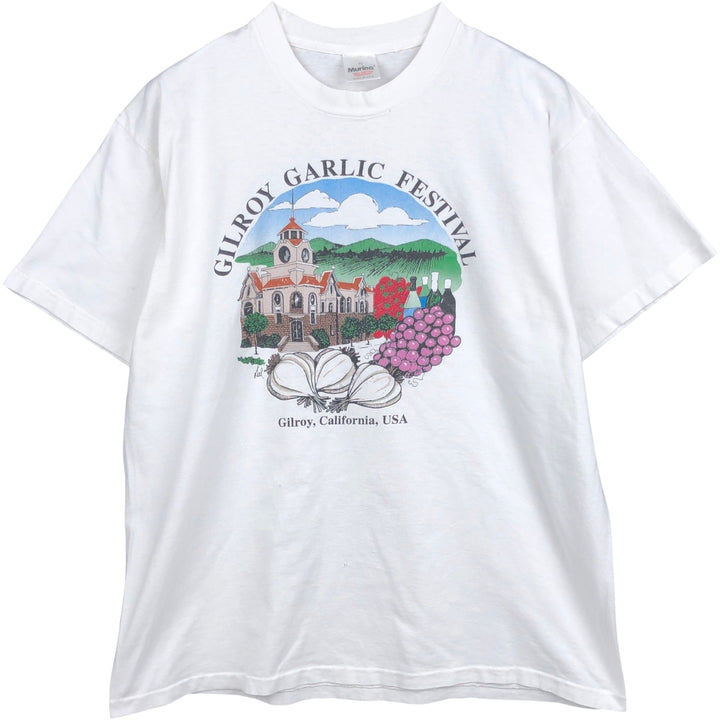 90'S Murina Print T-Shirt, Made in USA, Men's XL equivalent, Vintage cotton white type Vintage Second Hand