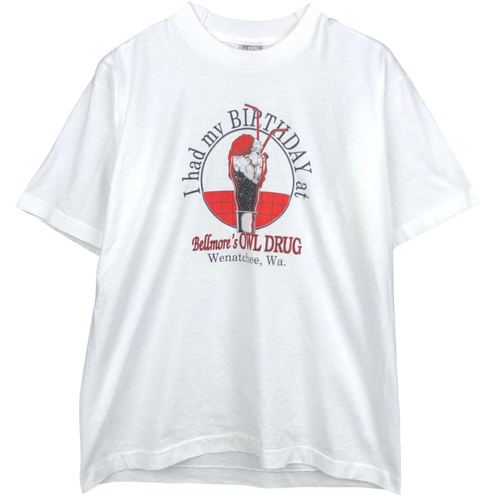 90'S Fruit of the Loom Best Print T-Shirt, Men's Size L (approx.) cotton white type Vintage Second Hand