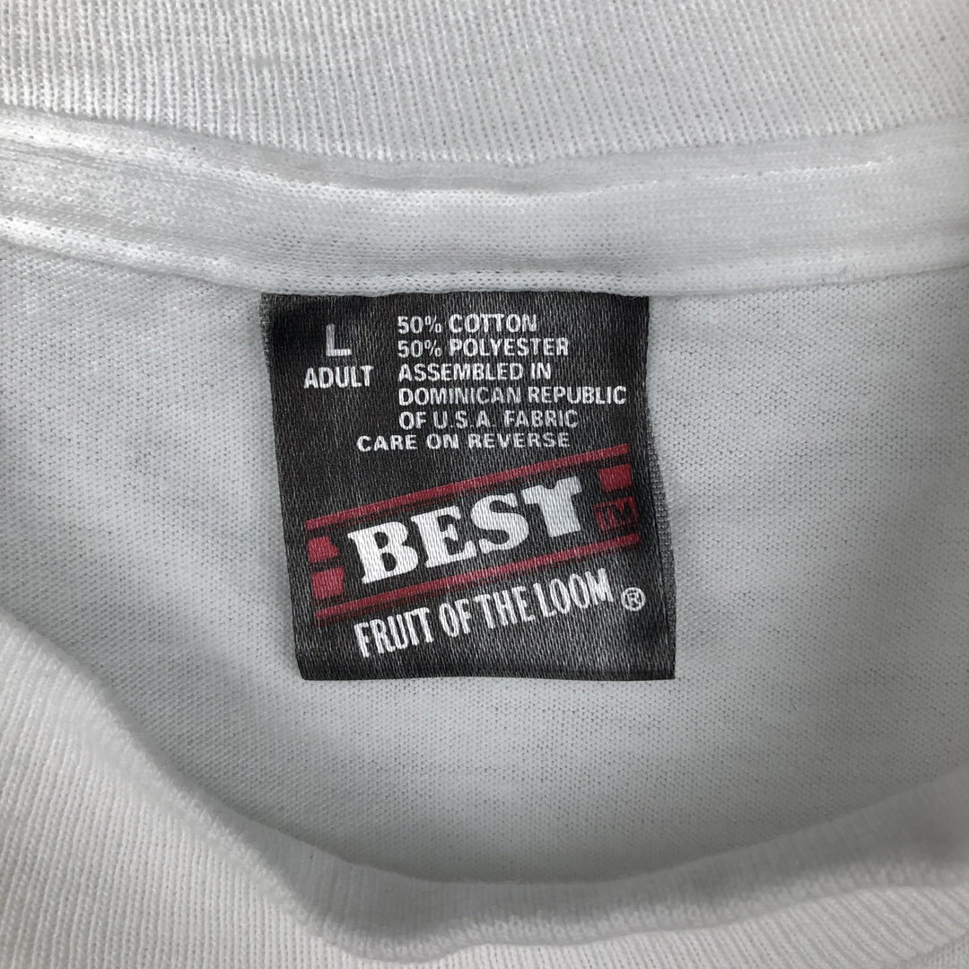 90'S Fruit of the Loom Best Print T-Shirt, Men's Size L (approx.) cotton white type Vintage Second Hand