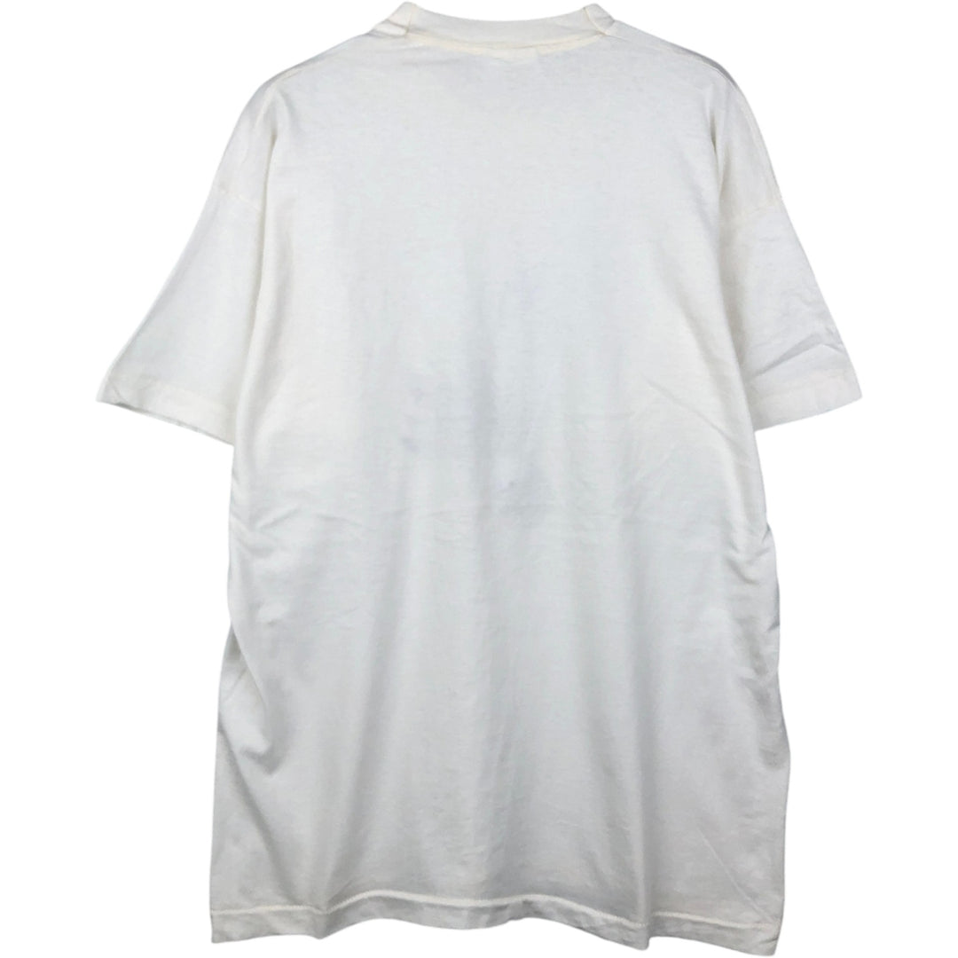 90'S Fruit of the Loom Screen Stars Print T-Shirt, Made in USA, Men's Size L (approx.), Vintage cotton white type Vintage Second Hand
