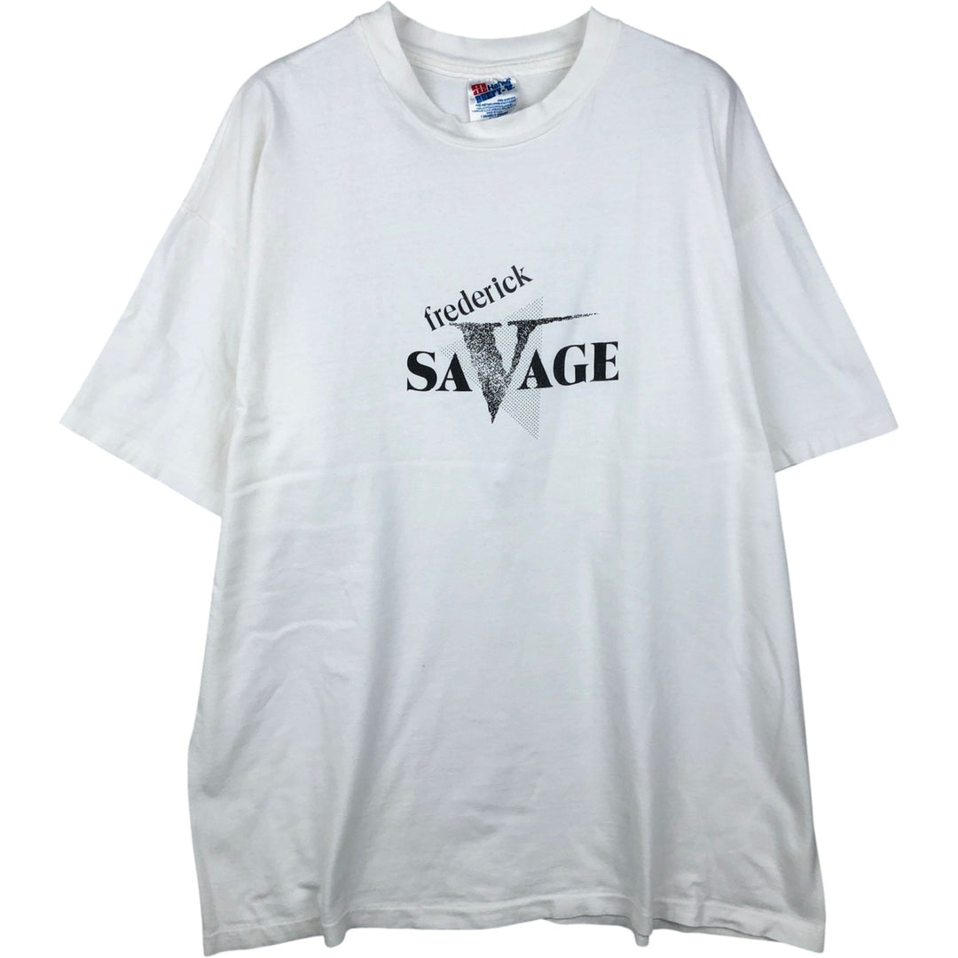 90'S Hanes BEEFY-T Printed T-shirt Made in USA Men's XL Vintage cotton white type Vintage Second Hand