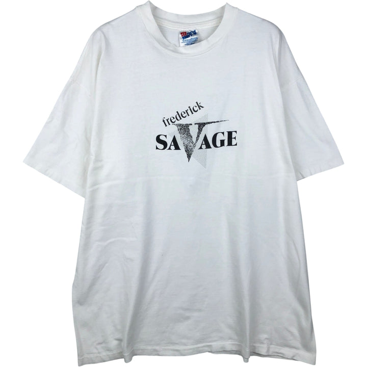 90'S Hanes BEEFY-T Printed T-shirt Made in USA Men's XL Vintage cotton white type Vintage Second Hand