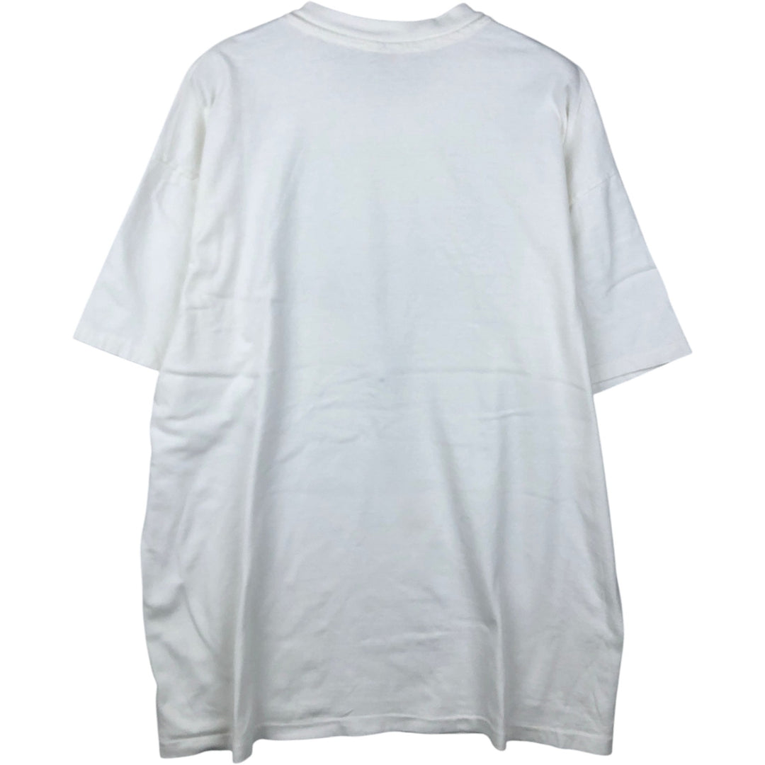 90'S Hanes BEEFY-T Printed T-shirt Made in USA Men's XL Vintage cotton white type Vintage Second Hand