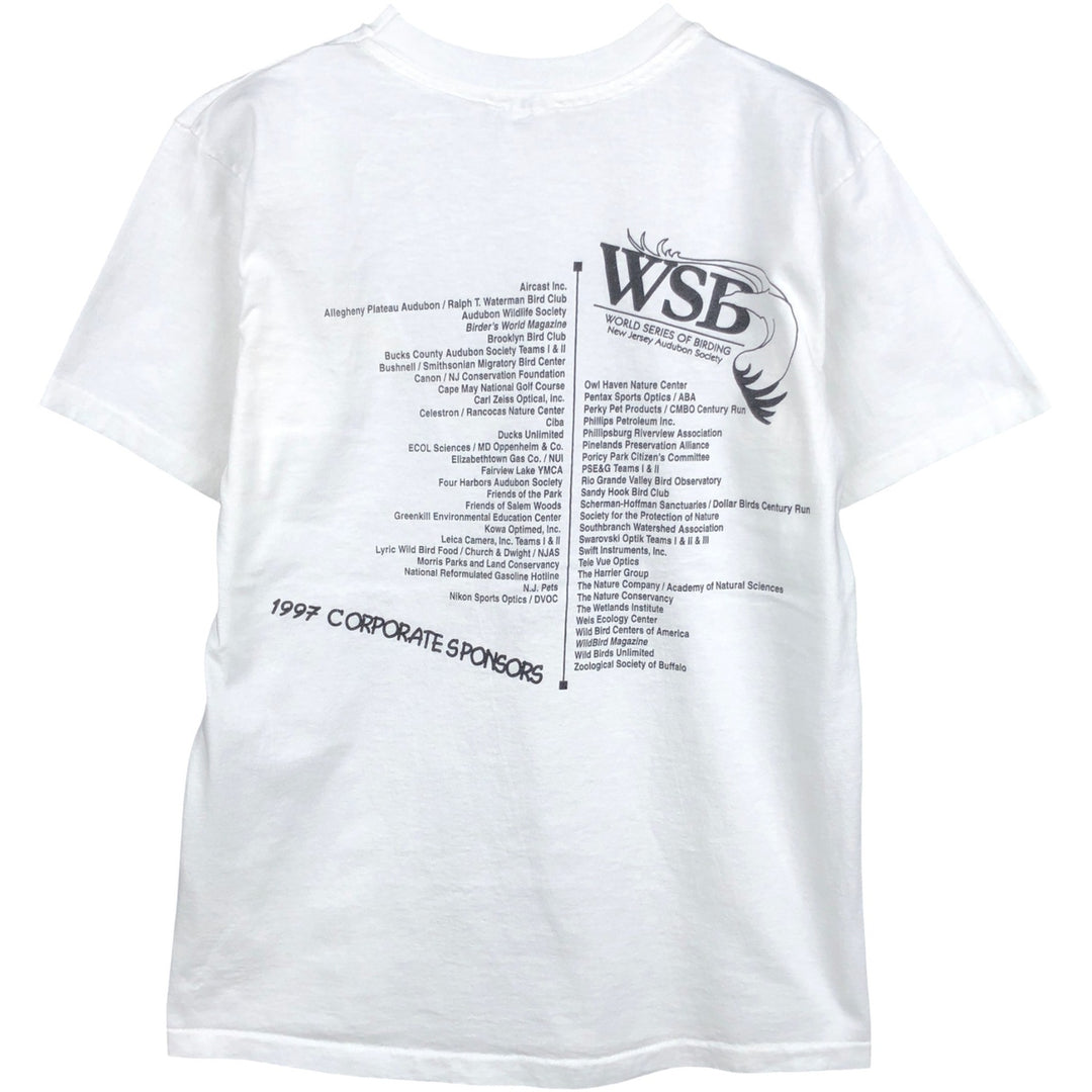 90'S Anvil Printed T-shirt, Made in USA, Men's M size, Vintage cotton white type Vintage Second Hand