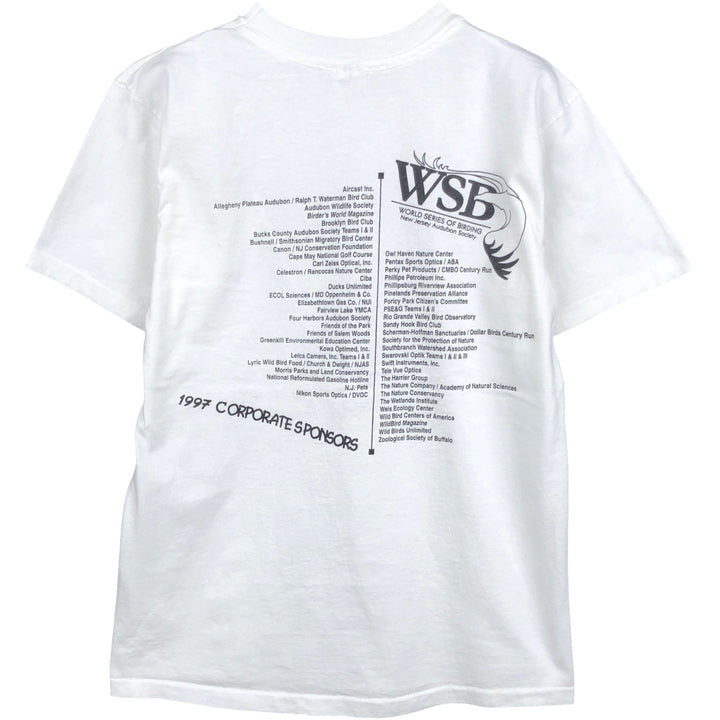 90'S Anvil Printed T-shirt, Made in USA, Men's M size, Vintage cotton white type Vintage Second Hand
