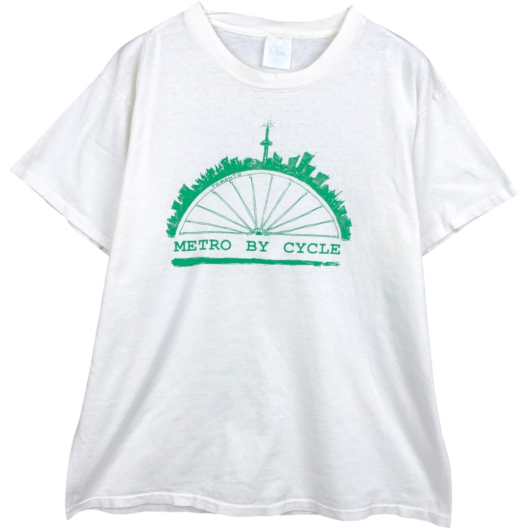 Vintage 90'S TULTEX printed T-shirt, men's XL size unclear white type Vintage Second Hand