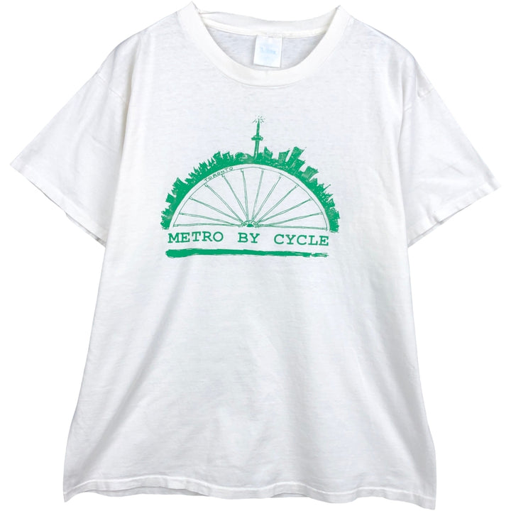Vintage 90'S TULTEX printed T-shirt, men's XL size unclear white type Vintage Second Hand