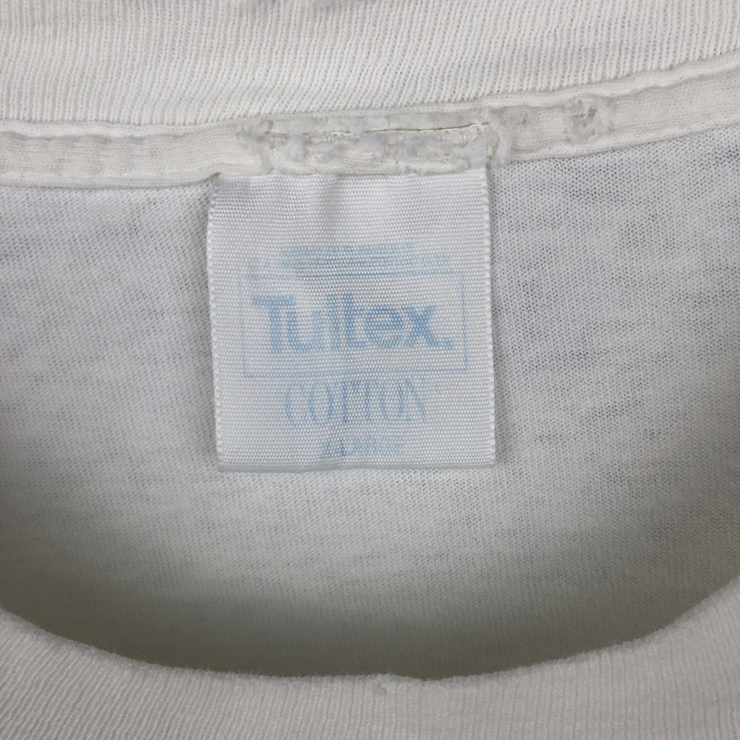 Vintage 90'S TULTEX printed T-shirt, men's XL size unclear white type Vintage Second Hand