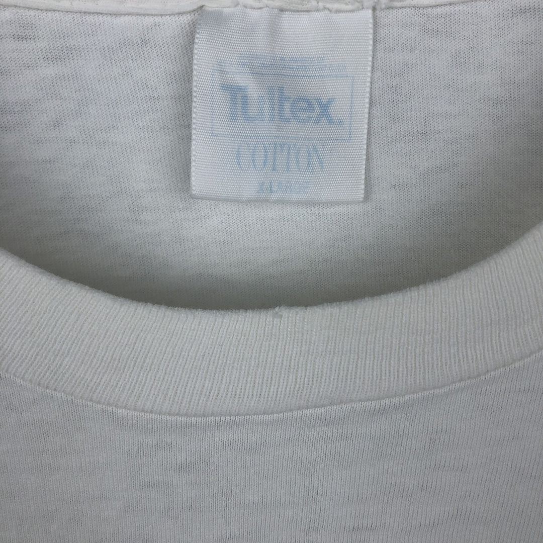 Vintage 90'S TULTEX printed T-shirt, men's XL size unclear white type Vintage Second Hand