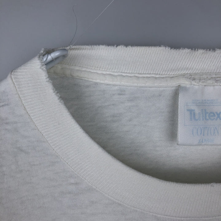 Vintage 90'S TULTEX printed T-shirt, men's XL size unclear white type Vintage Second Hand