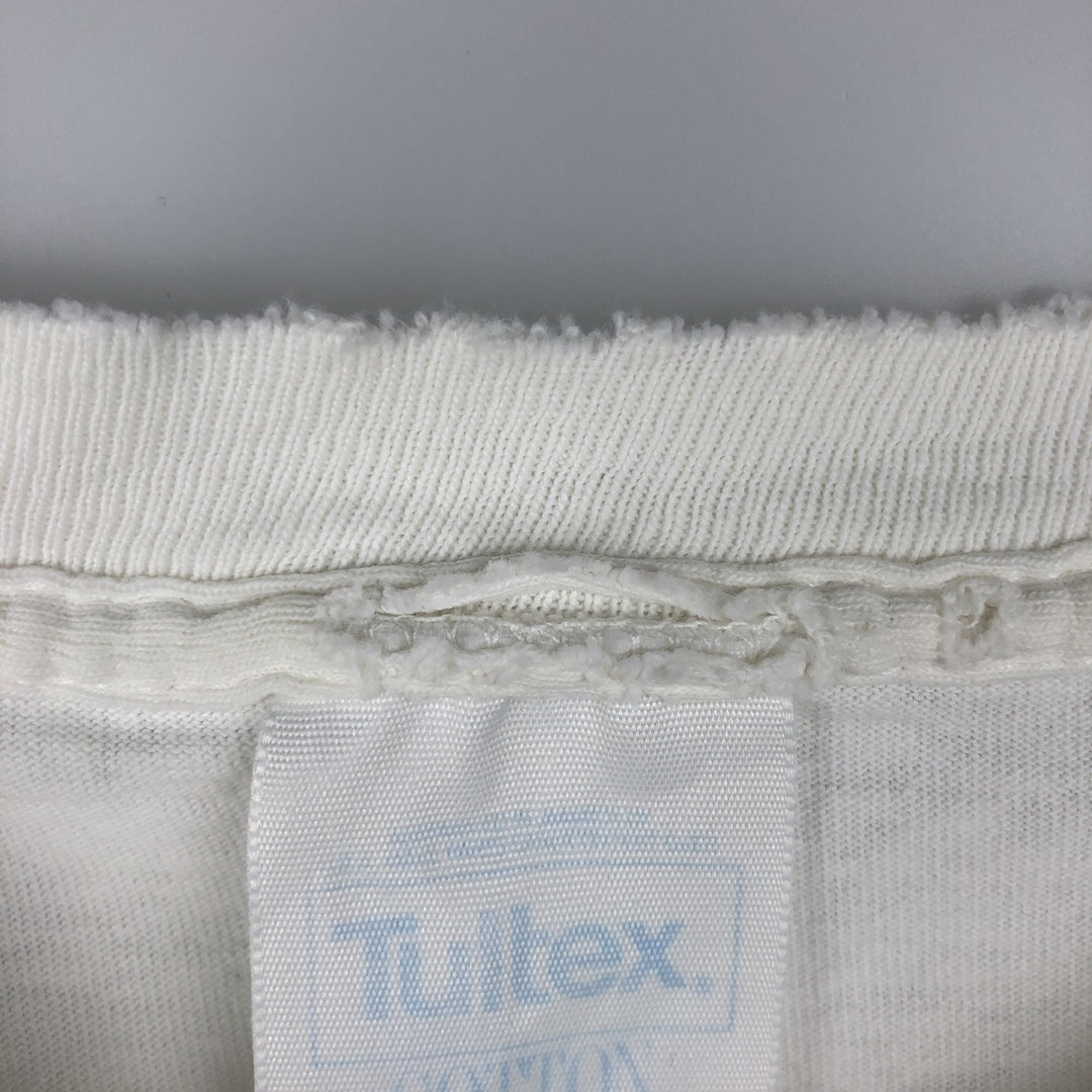 Vintage 90'S TULTEX printed T-shirt, men's XL size unclear white type Vintage Second Hand